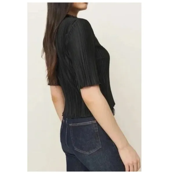 Reformation Spencer Knit Top In Black Size XL - Image 7