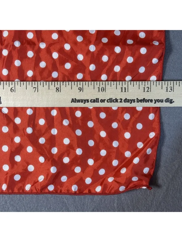 Vintage Retro Polka Dot Red and White Square Scarf - Image 5