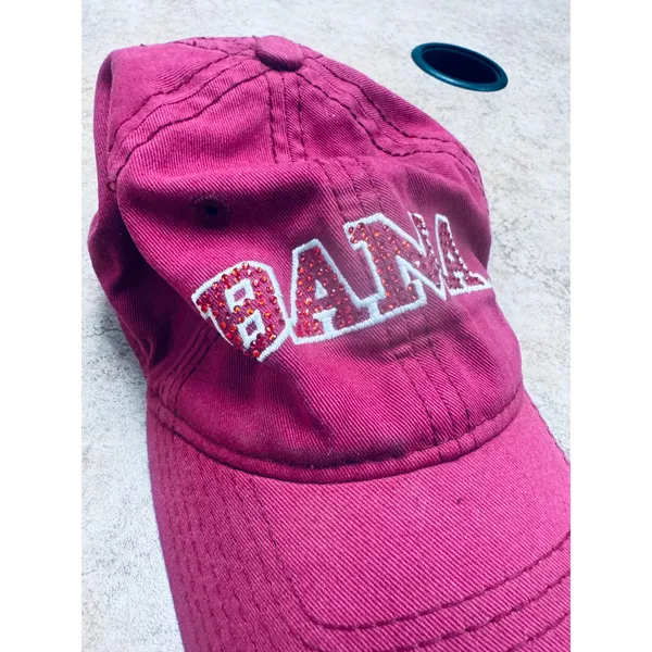 The Game Alabama Crimson Tide BAMA Rhinestone Baseball Cap Red Washed Dad Hat - Image 2