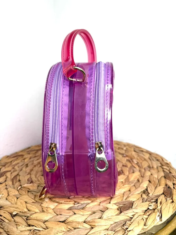 DELUXITY Bag jelly pink Purple purse Quilted Pattern clear Y2K festival Barbie - Image 2