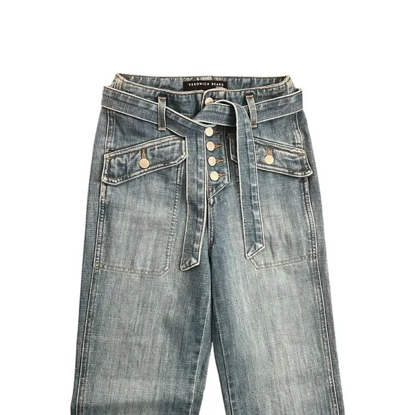 Veronica Beard Rinley High Rise Cropped Jeans Durango Wash 24 - Image 4