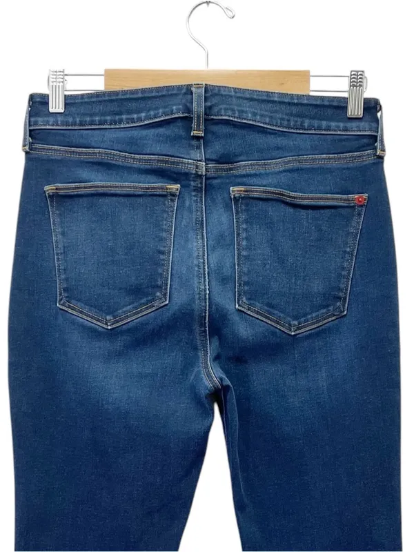 Spanx 5 Pocket High Rise Straight Jeans Size 29 Dark Wash Stretch Denim Blue - Image 6