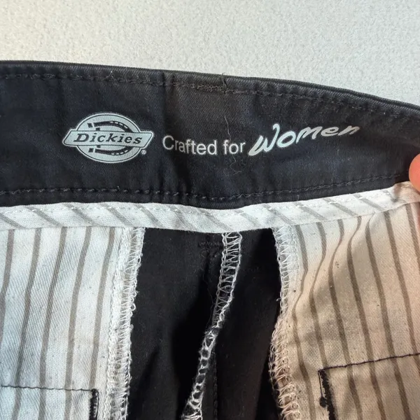 Y2K Dickies Crafted for Women Slim Fit Black Work Pants Size 4L Stretch - Image 7