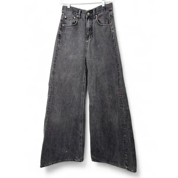 We the Free People 28 Libre Wide Leg Jeans Denim Washed Black Flare 31" inseam - Image 2