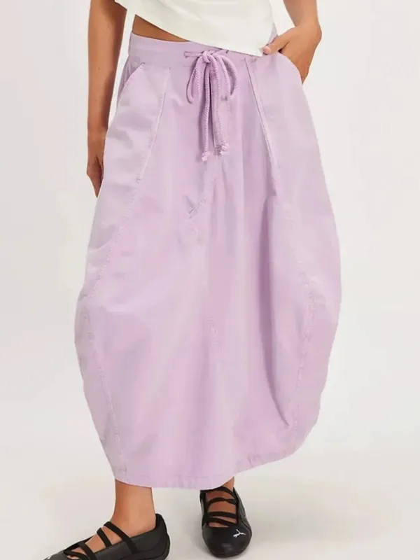 NWT Free People Willow Poplin Parachute Maxi Skirt in Pink Lavender Size S - Image 10