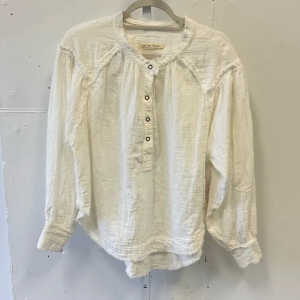 NWT Free People Beach Day Pullover In Ivory Oversized‎ Gauze Cotton White - Image 2