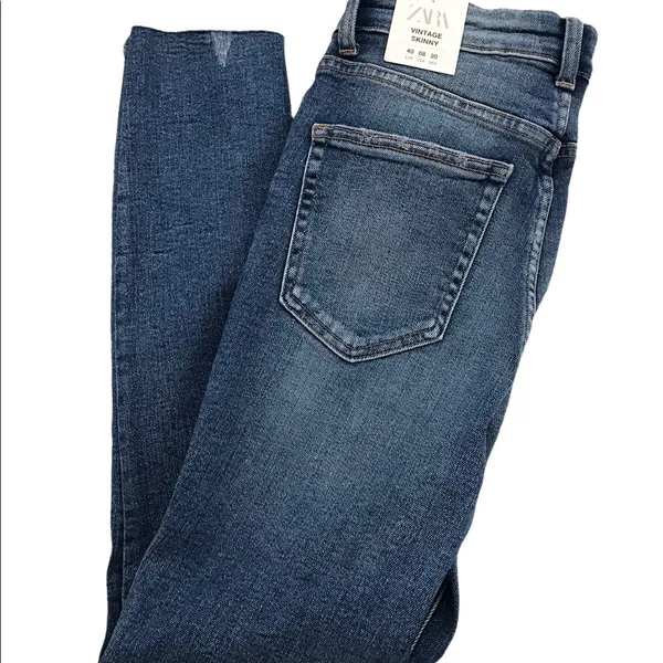 Zara skinny torn Vintage high rise jeans-8 - Image 10