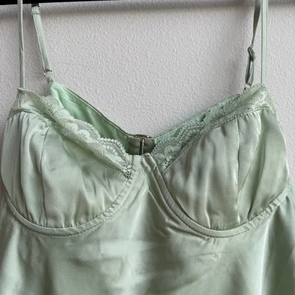 NWT Princess Polly Moniz Lace Bustier Corset Mini Dress Sage Size US 12 Large - Image 3