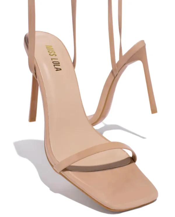 Miss Lola Lace Up High Heels - Image 3