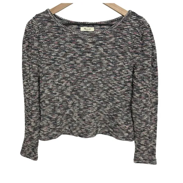 Madewell‎ Top Size XS Multicolored Knit Pleated Puff Shoulders Long Sleeve - Image 3