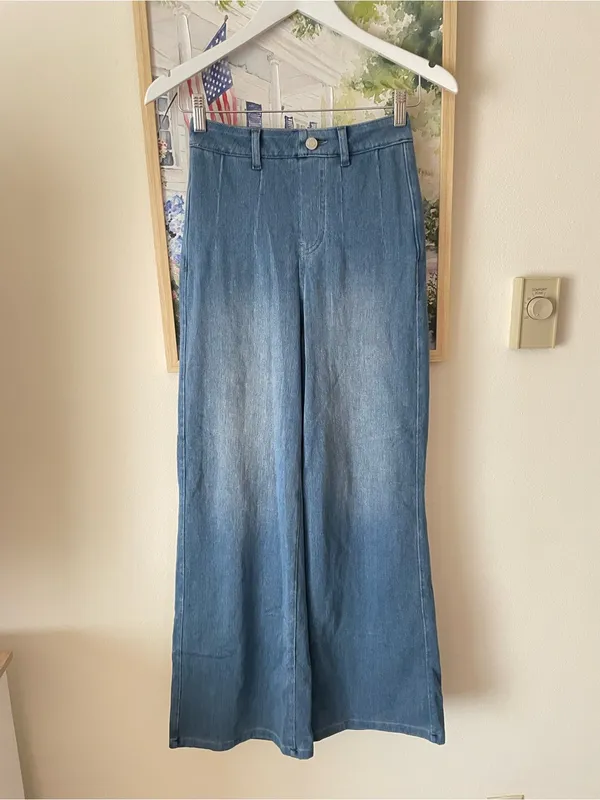 Halara Flex High Waisted Tummy Control Wide Leg Jeans Tide Blue XS New - Image 4