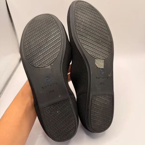 Rothy's The Flat Black Solid Round Toe Knit Ballet Flats Womens Size 10.5 - Image 6