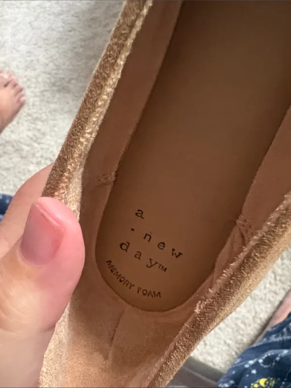 a new day Tan faux Suede Ballet Flats size 10 office - Image 4