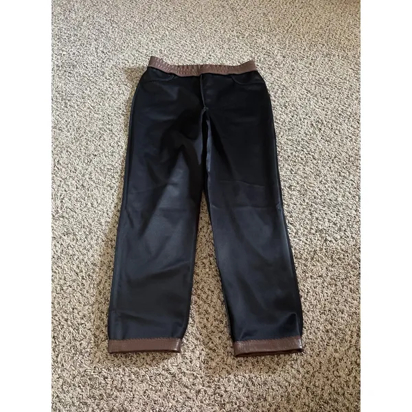 Isaac Mizrahi Live Women's‎ Brown Faux Croc Leather Slim Ankle Pant Size 10 - Image 9
