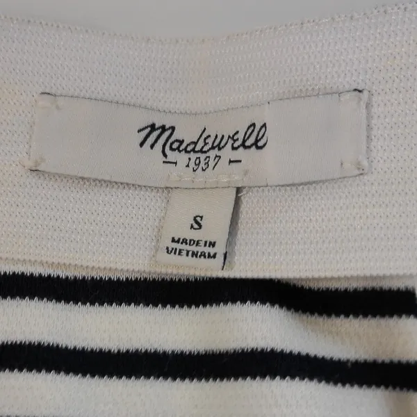 Madewell Navy White Striped Mini Skirt French Girl Coastal Preppy‎ Size Small - Image 4