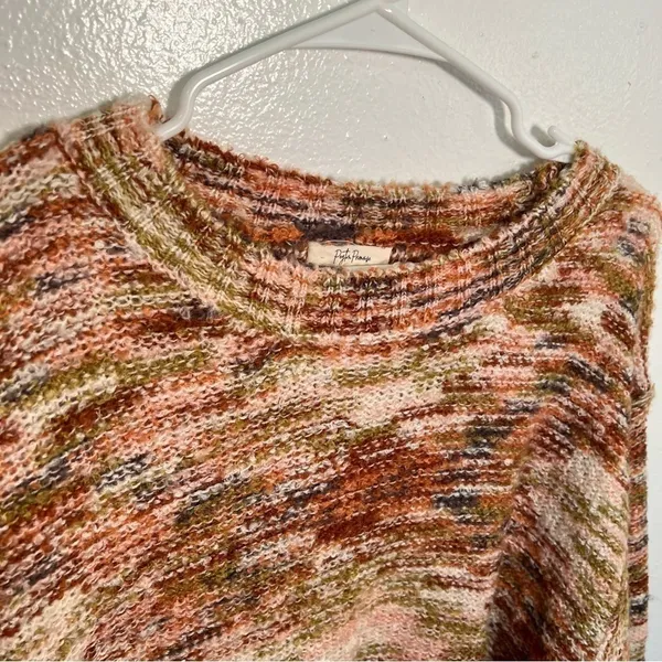 Peyton Primrose Women's Size Large Crewneck Sweater Multicolor Knit Orange Green - Image 3