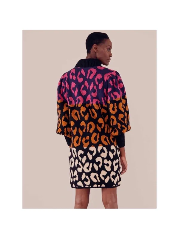 FARM Rio Mixed Leopard Sweater Dress - Image 4