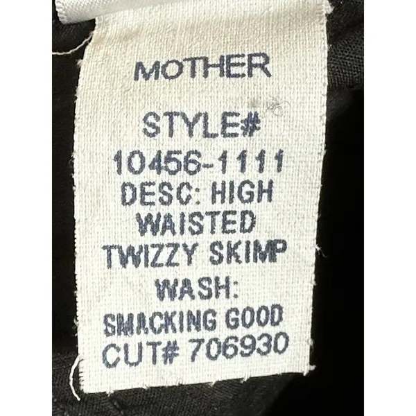 MOTHER Denim Snacks High Waisted Twizzy Skimp Jeans Womens 25 Black Smacking Good - Image 10