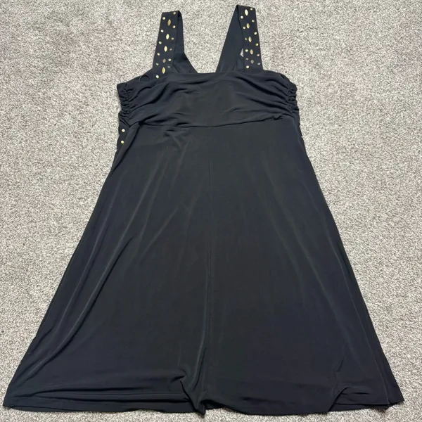 Style & Co Black Embellished V-Neck Mini Dress - Image 3