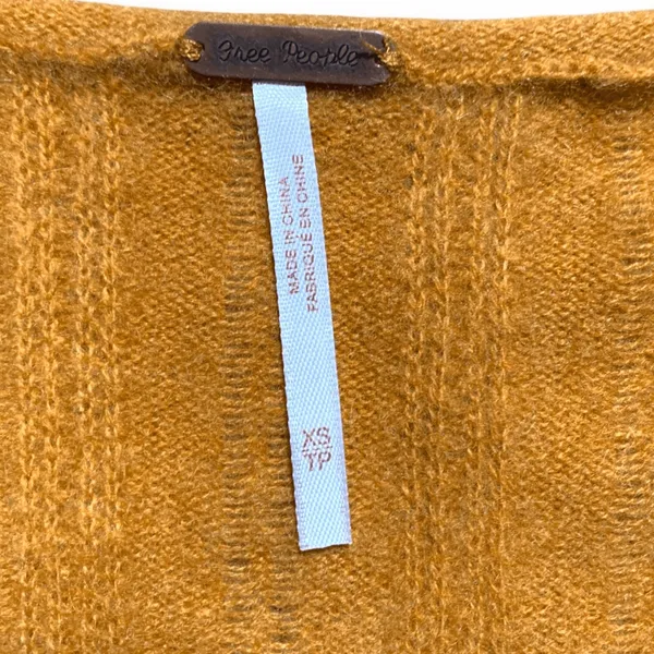 Free People Ava Cashmere Cropped Scoop Neck Sweater Short Sleeve‎ Goldenrod XS - Image 8