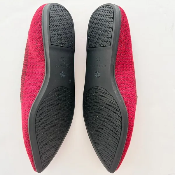 Rothy's The Point Loafer Scarlet Red Tweed Size 8.5 Flat Comfort RARE - Image 4