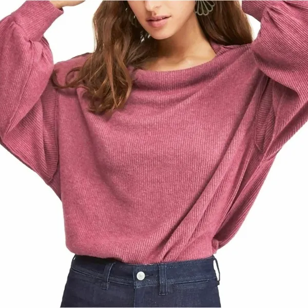 Free People We The Free South Side Thermal Top Size Medium Boho Oversized Ribbed - Image 3