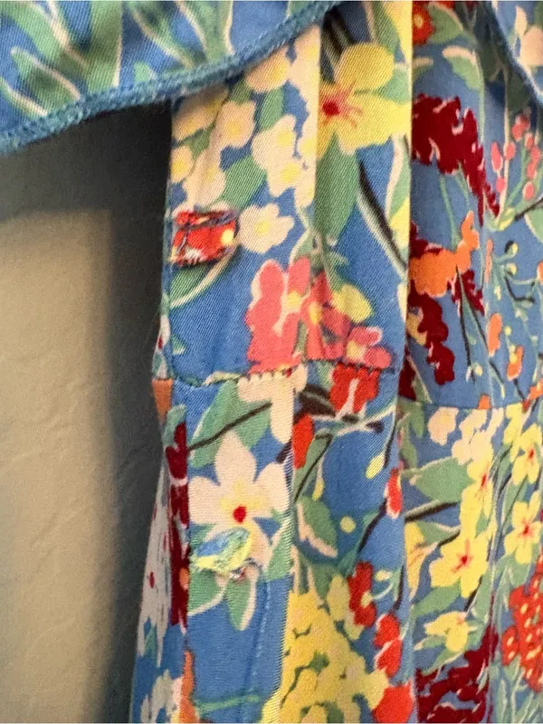 Abel the Label ATL anthropologie blue candy ruffle midi dress small NEW - Image 8