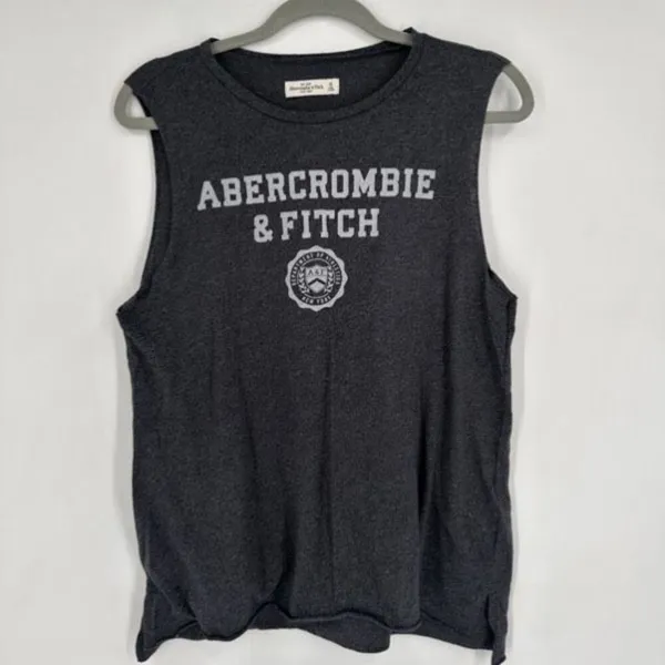 Abercrombie &‎ Fitch Women’s Charcoal Gray Muscle Shirt Size Small - Image 2