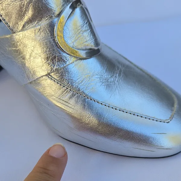 Mango Metallic Silver Mules - Image 7