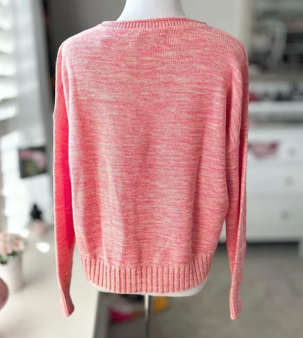 LOFT Pink Crew Neck Hi Lo Sweater Small NWT - Image 4