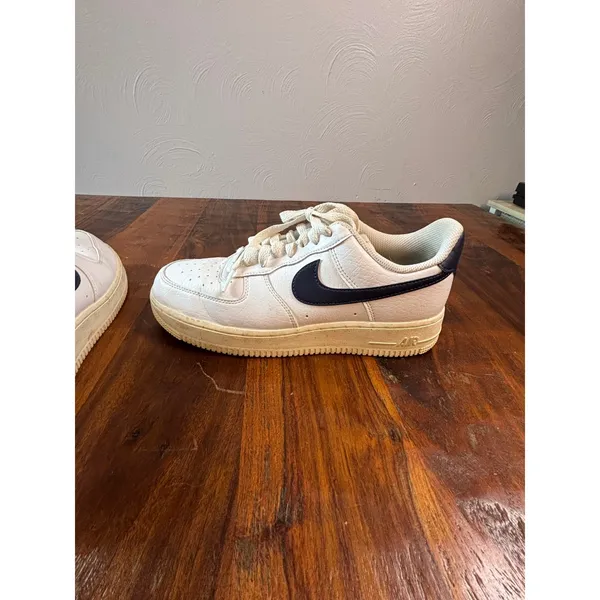 Nike Air Force 1‎ 07 Low Womens White Navy Gold Sneakers FZ6768-100 Size 9 - Image 7