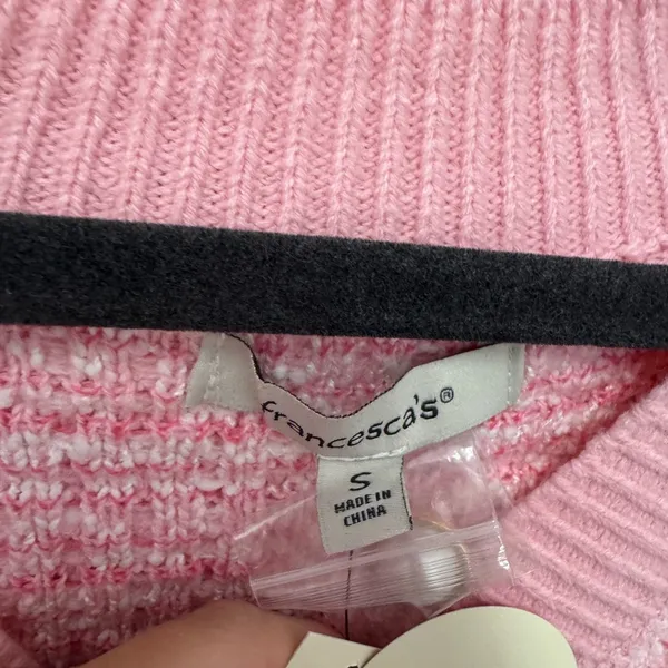 Francesca's Collections Pink Cropped Cardigan Sweater - Image 2