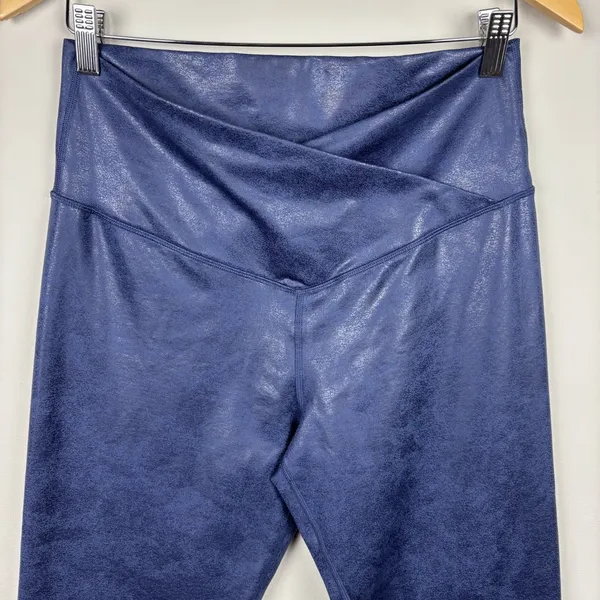 OFFLINE by Aerie Crossover Leggings Womens XL Navy Blue Crackle Yoga‎ Pilates - Image 5