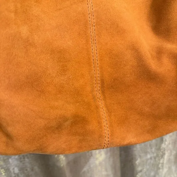 Lucky Brand Adyn Brown Suede Leather Boho Hobo Slouchy Bag Purse - Image 7