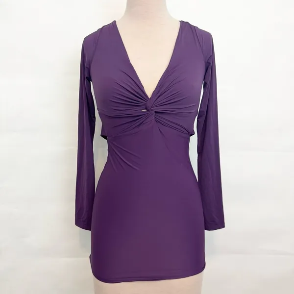 Lucy in the Sky Long Sleeve Twist Dress in Purple cocktail formal dress size S - Image 3