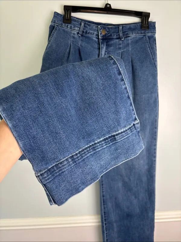 bagatelle Tailored Wide Leg Trouser Jeans Pleated Front Sz 30/10 Business Casual - Image 6
