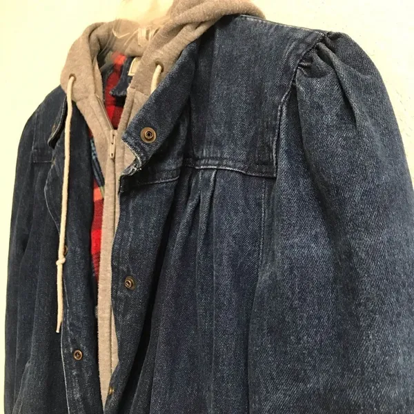 Vintage Dawn 90s denim jacket with built-in hoodie L‎ - Image 6
