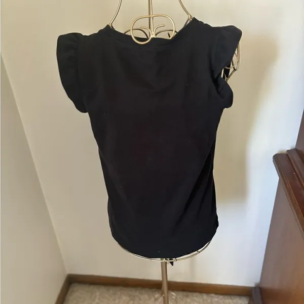 J.Crew Factory Black Ruffle Flutter Sleeve Top Black Size XS Style G7284 - Image 10