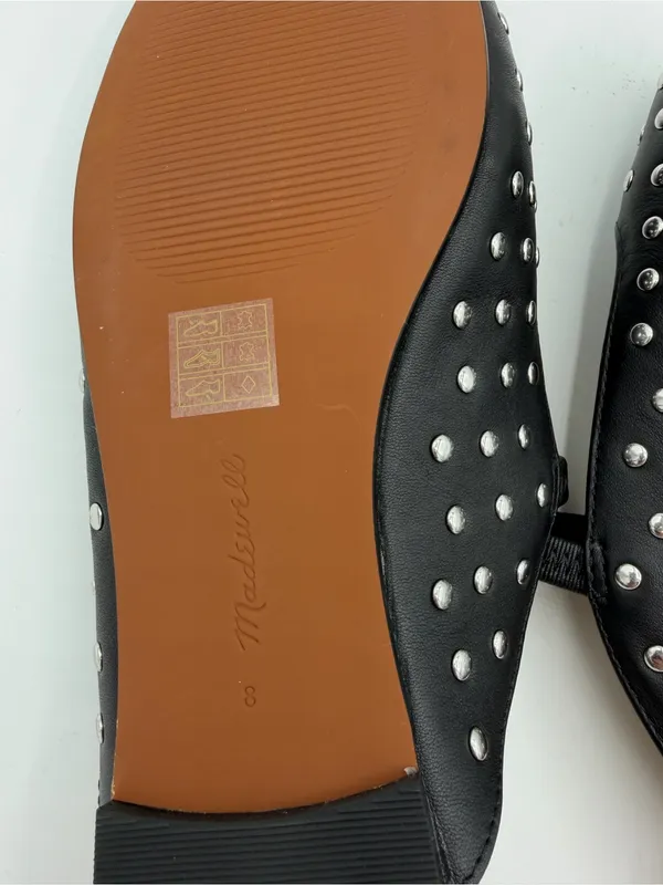 Madewell the Greta ballet flat mule black studded leather women’s sz 8 - Image 5