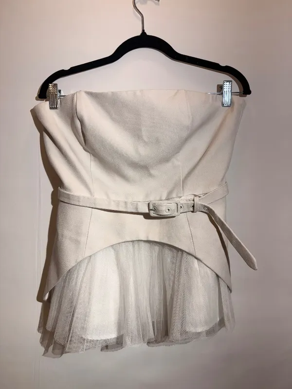 Hutch x Anthropologie White Twofer Tube Top Strapless Corset Style Size 8 - Image 2