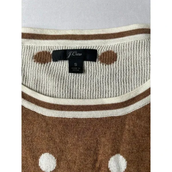J. Crew Sweater Crew Neck Pullover Polka Dots S - Image 3