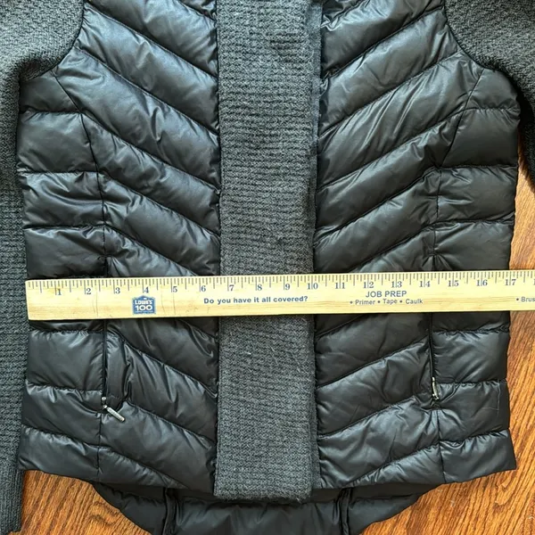 Athleta‎ Womens Wool Knit Sweater Sleeve Goose Down Filled Puffer Jacket - Image 8