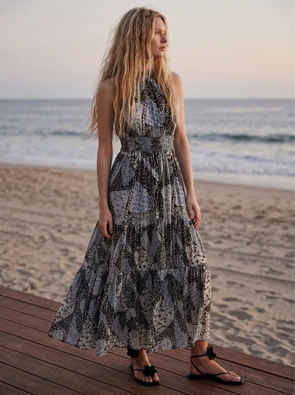 Anthropologie The Somerset Chiffon Maxi Dress in Black Floral Size XL NWT - Image 2