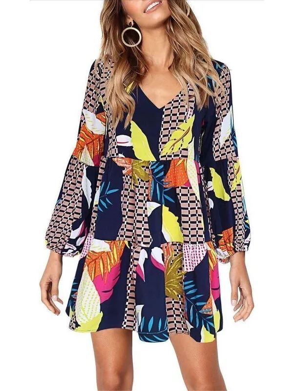 NEW Tunic Dress V Neck Casual Loose Flowy XL IMPERFECT - Image 3