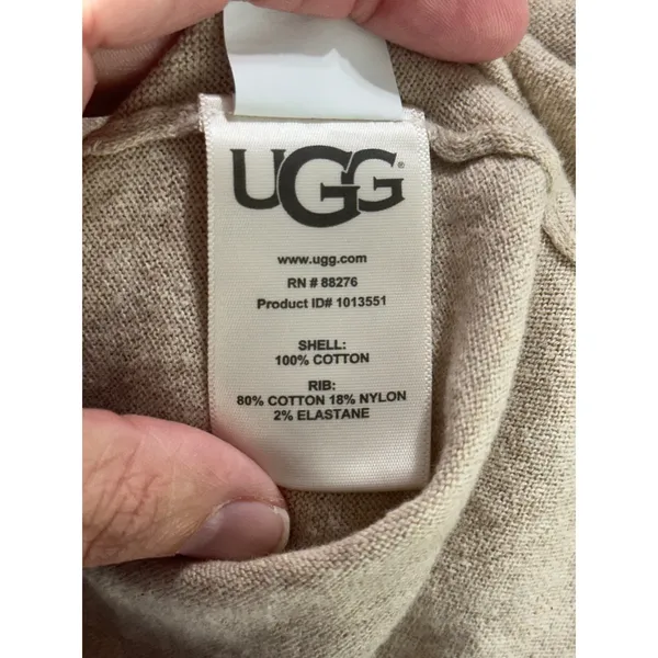 UGG‎ Liliana Sweater Dress Oatmeal Heather V-Back Thumbhole Mini XL - Image 9