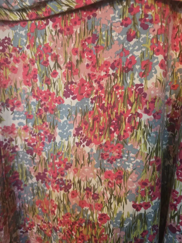 Sag Harbor Pink Floral Midi Dress with Blue Accents Size 14 - Image 2