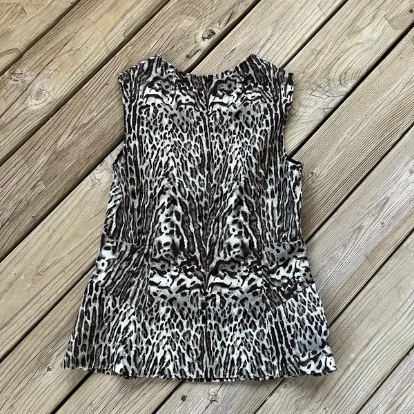 Donna Karan Women's Sleeveless Animal Print Top Size 12 - Image 2