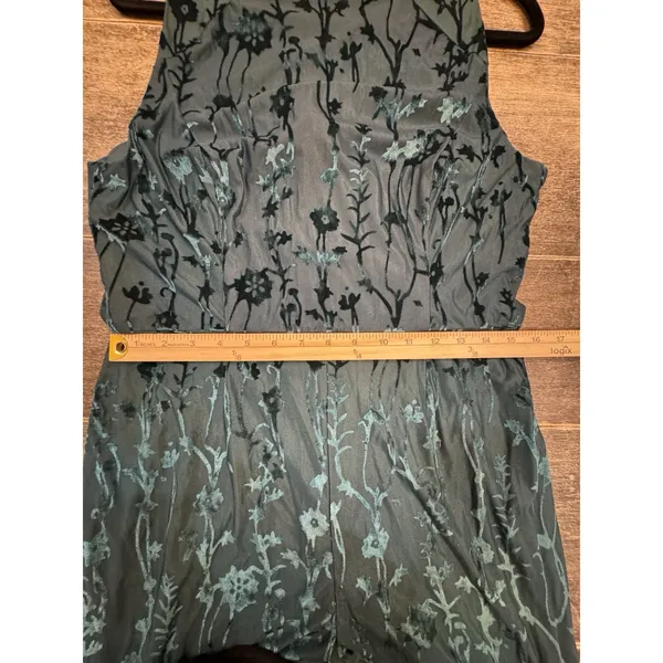 Hutch Floral Velvet Burnout‎ Jumpsuit In Dark Green Size Large Sleeveless - Image 9