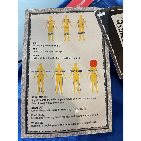 Dickies Royal Blue Wide Leg Scrubs Medical Uniform Bottoms Pants XL NWT - Image 12