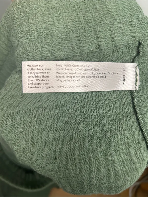 Eileen Fisher Nori Drawstring Wide Leg Cropped Culottes Organic Cotton Gauze - Image 8